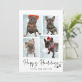 Prettig Howlidays | Moderne Collage van Vier Foto' Feestdagenkaart (Staand voorkant)