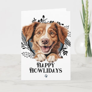 Prettig Howlidays Nova Scotia Duck Tolling Retriev Feestdagen Kaart
