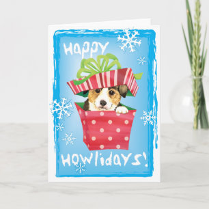 Prettig Howlidays Pembroke Welsh Corgi Feestdagen Kaart