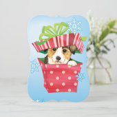 Prettig Howlidays Pembroke Welsh Corgi Feestdagenkaart (Staand voorkant)