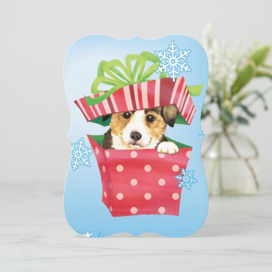 Prettig Howlidays Pembroke Welsh Corgi Feestdagenkaart (Staand voorkant)