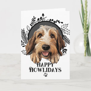 Prettig Howlidays Petit Basset Griffon Vendeen Hon Feestdagen Kaart