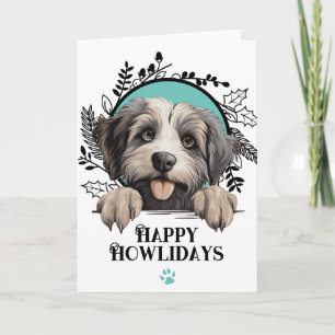 Prettig Howlidays Pyreneese Herdershond Kerstmis Feestdagen Kaart
