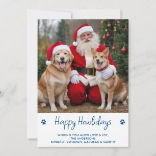 Prettig HOWLidays Rood Groene Puppy Hond Huisdier Feestdagenkaart