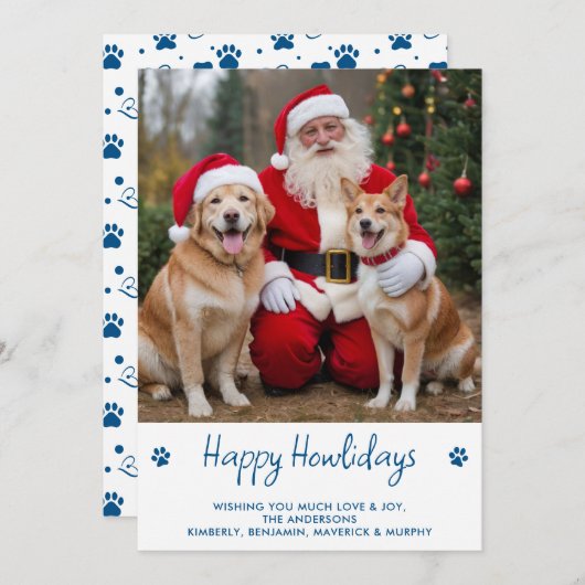 Prettig HOWLidays Rood Groene Puppy Hond Huisdier  Feestdagenkaart (Voorkant / Achterkant)