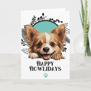 Prettig Howlidays Russische Toy Hond Kerstmis Feestdagen Kaart