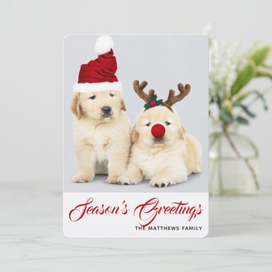 Prettig Howlidays Seizoensgroeten Foto Kerstmis Feestdagenkaart (Staand voorkant)