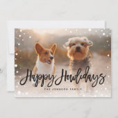 Prettig Howlidays Sneeuw | Kerstfoto met huisdier Feestdagenkaart (Voorkant)