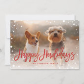 Prettig Howlidays Sneeuw Rood | Kerstfoto van huis Feestdagenkaart (Voorkant)