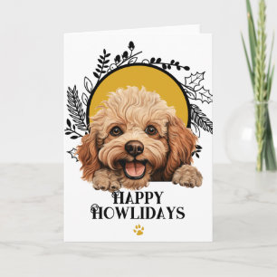 Prettig Howlidays Speelgoed Poodle Hond Kerstmis Feestdagen Kaart