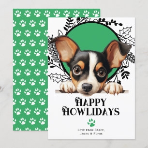 Prettig Howlidays Speelgoed Vos Terriër Hond Kerst Feestdagenkaart