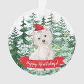 Prettig Howlidays Westie Hond Kerstmis Ornament (voorkant)