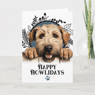 Prettig Howlidays Wheaten Terrier Hond Kerstmis Feestdagen Kaart