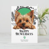 Prettig Howlidays Zijdeachtige Terriër Hond Kerstm Feestdagenkaart (Staand voorkant)