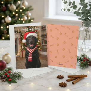 Prettig Howlidays Zwarte Labrador Kerstmis Feestdagenkaart