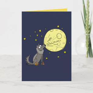 Prettig Howlloween - Wolf Halloween wenskaart Kaart