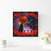 Prettig Huilend Halloween Vierkante Klok (Huis)