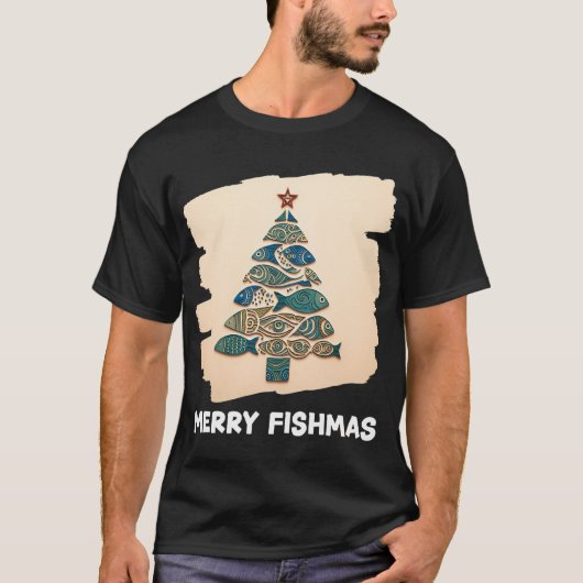 PRETTIG IJSVISSEN KERSTFEEST T-SHIRT (Voorkant)