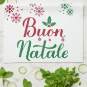 Prettig Italiaans Kerstfeest Theedoek (Gevouwen)