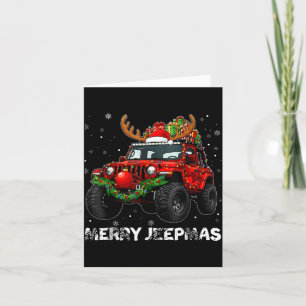 Prettig Jeepkerstfeest Lelijke Licht Rendier Kerst Kaart
