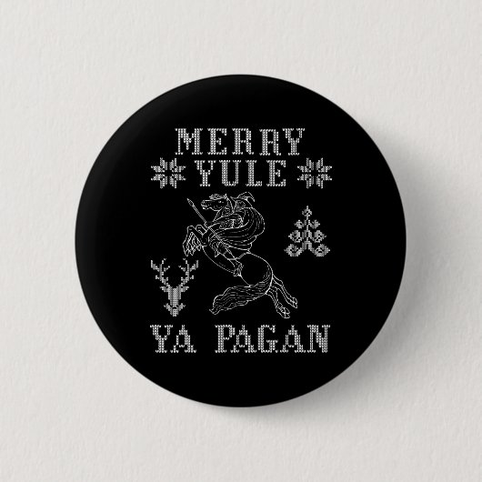 Prettig Joelfeest Jee Heidense Odin Op Sleipnir Vi Ronde Button 5,7 Cm (Voorkant)
