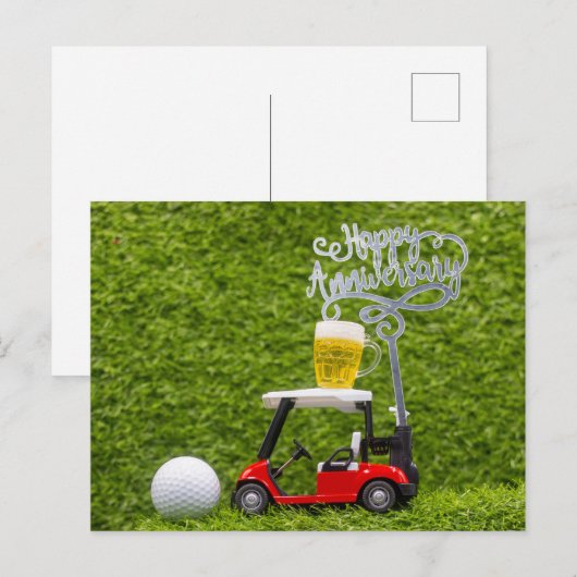 Prettig jubileum aan de golfer briefkaart (Voorkant / Achterkant)