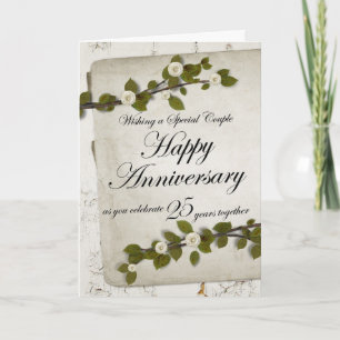 Prettig jubileum terwijl jullie 25 jaar samen vier kaart