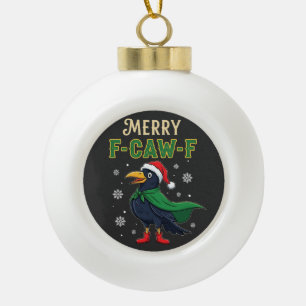 Prettig K-Feu-F Grappig Kerstmis Raaf Kraai Kerstm Keramische Bal Ornament