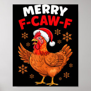 Prettig K-kraa-k Grappig Kerstmis Kerstman Kip Poster