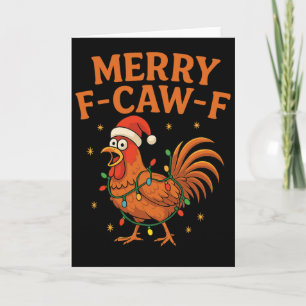 Prettig K- kraaiende Haan Grappige Kip Kerstmis Vo Kaart