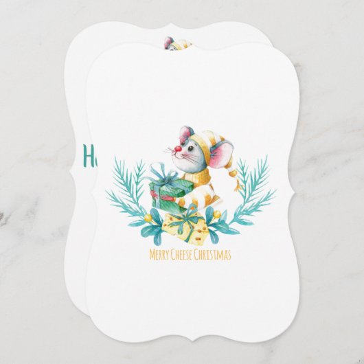 Prettig “Kaas” Kerstfeest Feestdagenkaart (Voorkant / Achterkant)