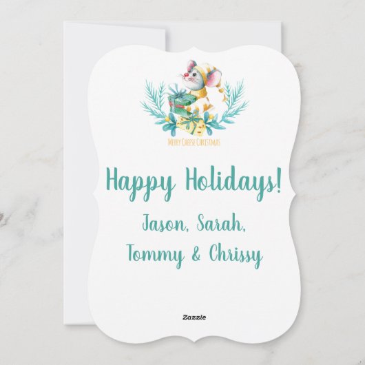 Prettig “Kaas” Kerstfeest Feestdagenkaart (Achterkant)