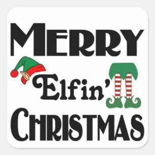 Prettig Kabouter Kerstmis Vierkante Sticker