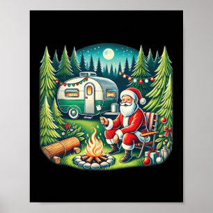 Prettig Kampkerstmis Kerstman Kampeerder Kampeerli Poster