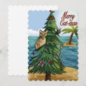 Prettig Kat-Kerstmis Feestdagenkaart (Voorkant / Achterkant)