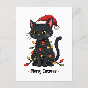 Prettig Katmas Feestelijke Kerst Kattenliefhebber Briefkaart