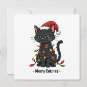 Prettig Katmas Grappig Kerstmis Feline Kat Liefheb Kaart (Voorkant)