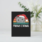 Prettig Katmas Grappige Kat Kerst Pun Feestdagenkaart (Staand voorkant)