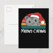 Prettig Katmas Grappige Kat Kerst Pun Feestdagenkaart (Voorkant / Achterkant)