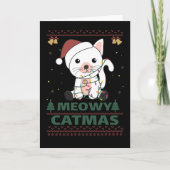 Prettig Katmas Grappige Kat Kerst Pun Kaart (Voorkant)