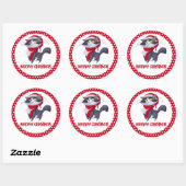 Prettig Kattig Kerstmijter Kerststicker Ronde Sticker (Vel)