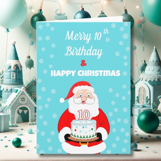 Prettig Kerisfeest 10e Verjaardag Kerstmis Kerstma Kaart