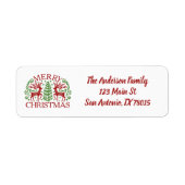 Prettig Kerst-adres Retouradres Etiket (Voorkant)