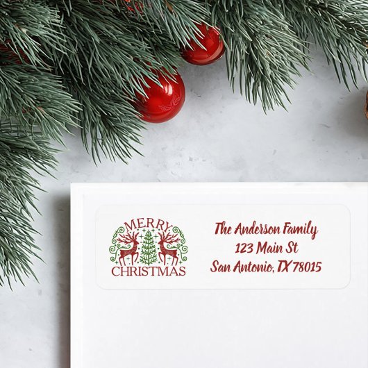 Prettig Kerst-adres Retouradres Etiket