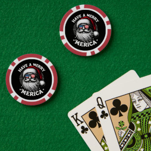 Prettig Kerst-Amerika Patriottische Kerstman Poker Chips