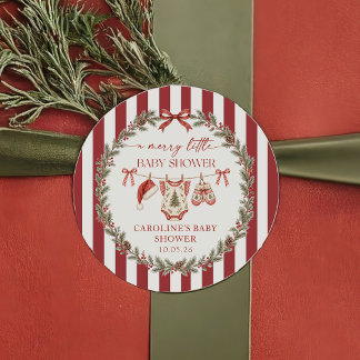 Prettig Kerst Baby Shower Sticker