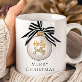 Prettig Kerst Bal Zwart En Wit Koffiemok