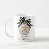Prettig Kerst Bal Zwart En Wit Koffiemok (Links)