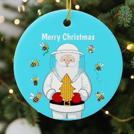 Prettig kerst bijenhouder bijenstal Kerstman met b Keramisch Ornament