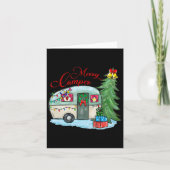 Prettig Kerst Camper Kerstman Camper Camping Vrach Kaart (Voorkant)